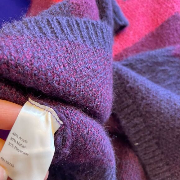 GEMELLI Made In Italy Chevron Mohair Sweater Size Small - Picture 11 of 11